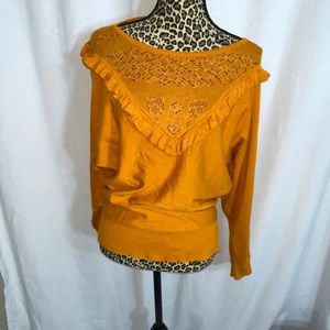 Yellow crochet sweater